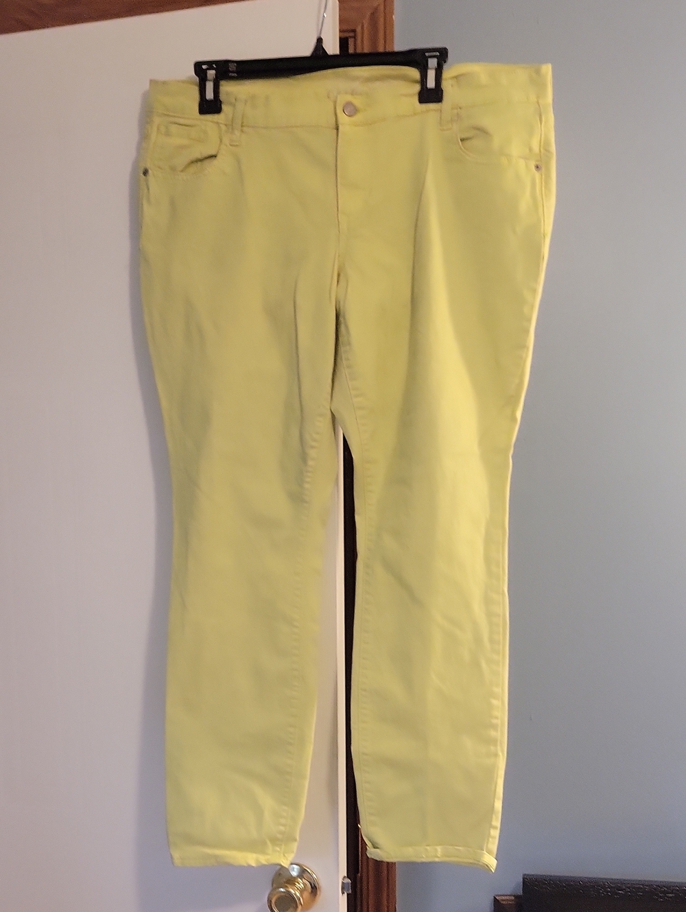 Old Navy "Rockstar" Limegreen/ Bright Yellow Slim Jeans Size 18